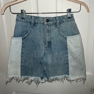 Free People Denim Skirt/Multi-Light Wash Denim/0